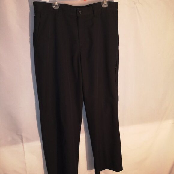 Izod XEG Men's Size 36/30 Straight Wide Leg Black Golf / Dress Pants - Picture 1 of 6